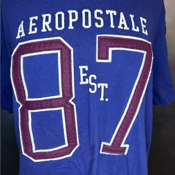 Aéropostale Graphic T-Shirt Size L - Blue "87 Est." Logo - Picture 2 of 7